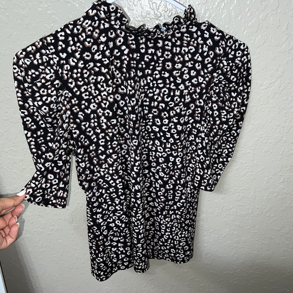 leopard work blouse